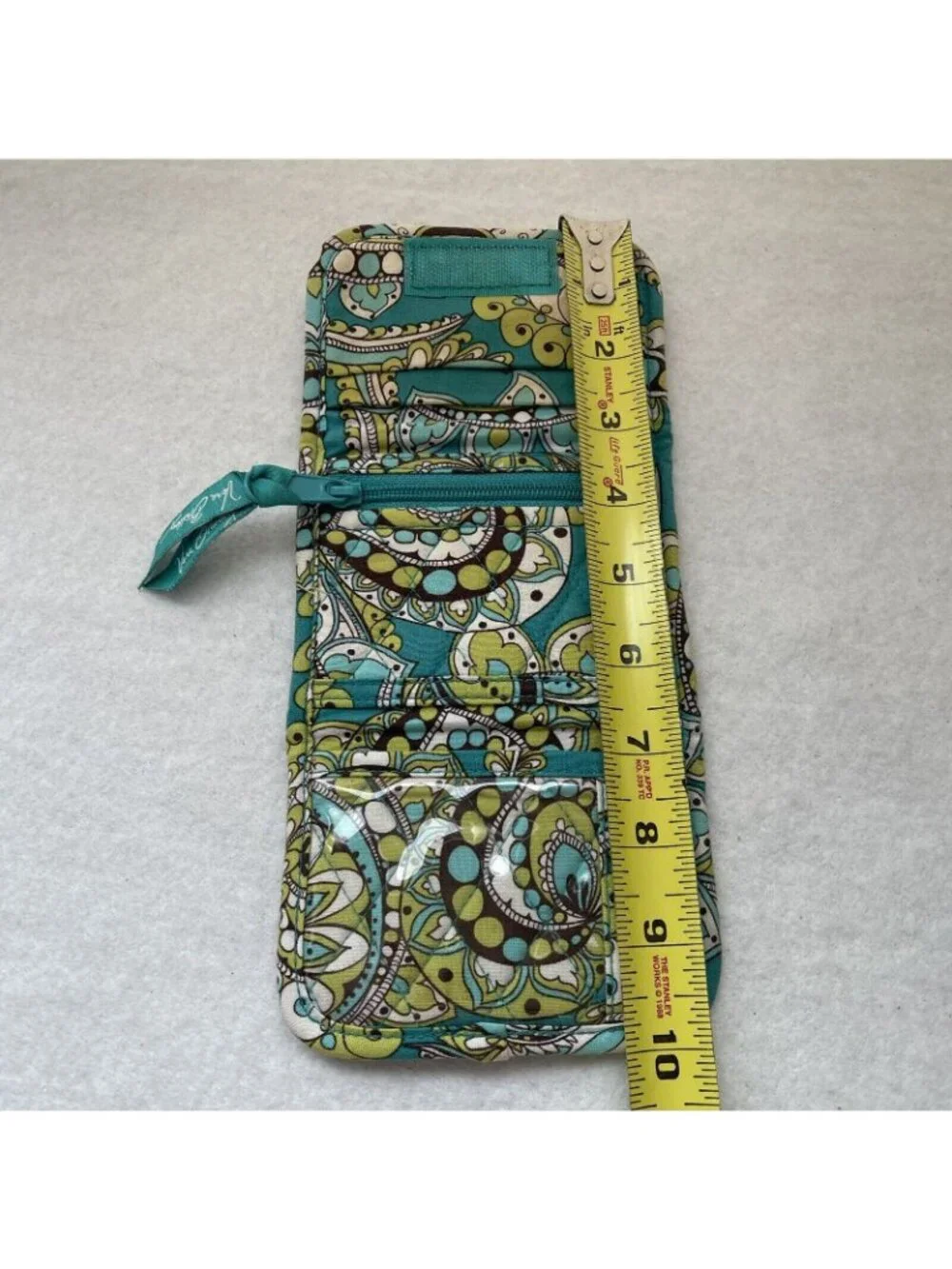 Vera Bradley Mini Trifold Wallet Peacock Turquoise Paisley Retired Pattern Y2K